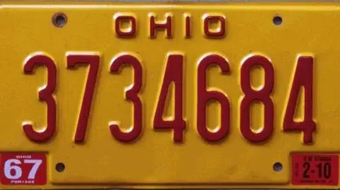 A party plate from Ohio after a DUI