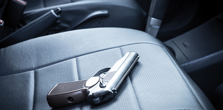 Firearm on car seat