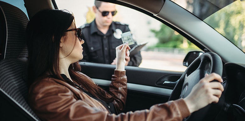 Woman pulled over by police officer