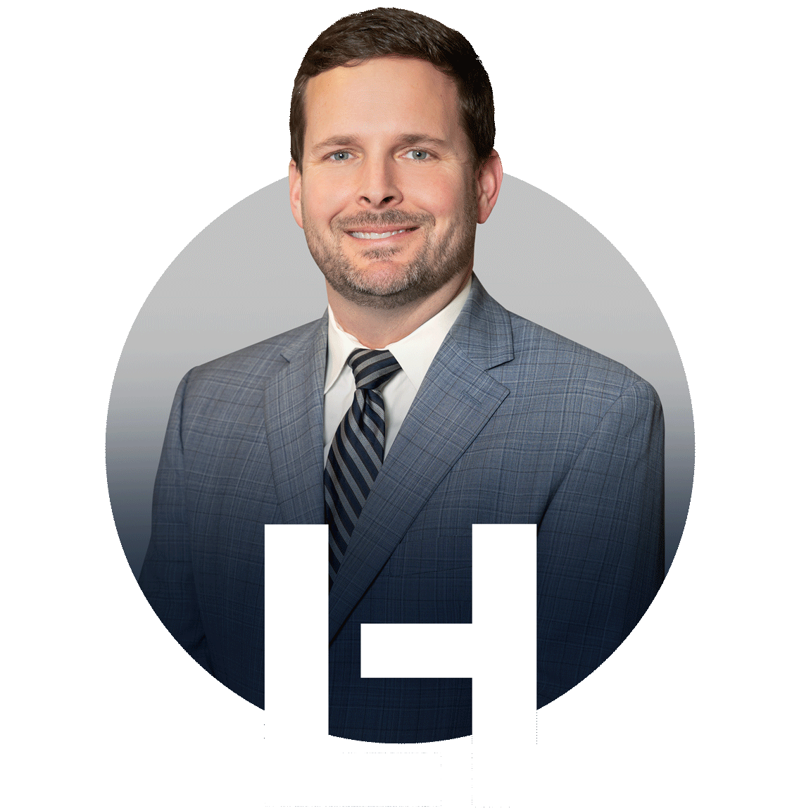 Headshot of Brad Groene cropped to a circle with the LHA logo overlapping