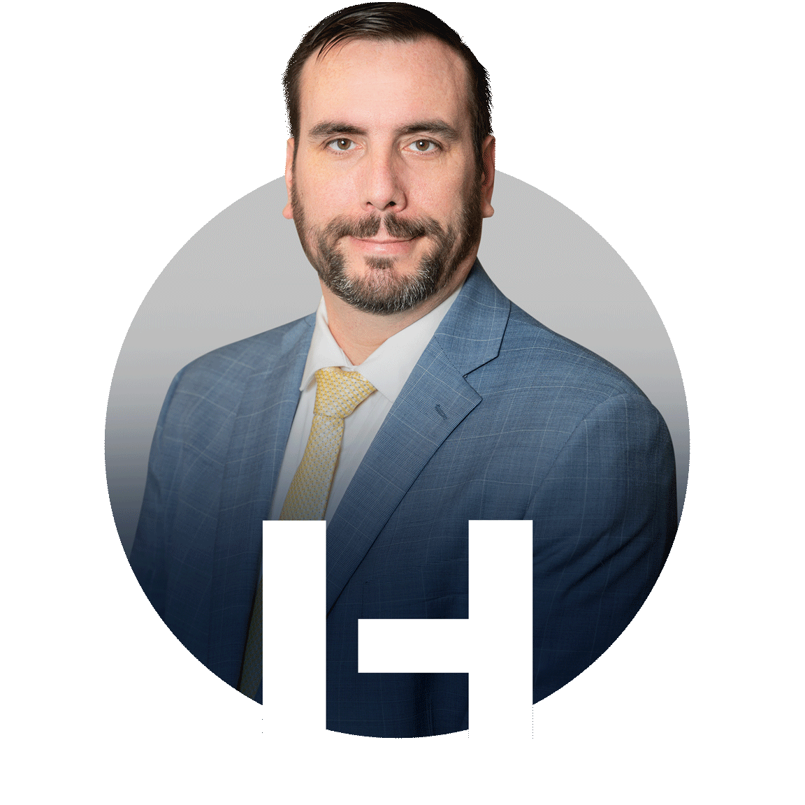 Headshot of Robert Clark cropped to a circle with the LHA logo overlapping