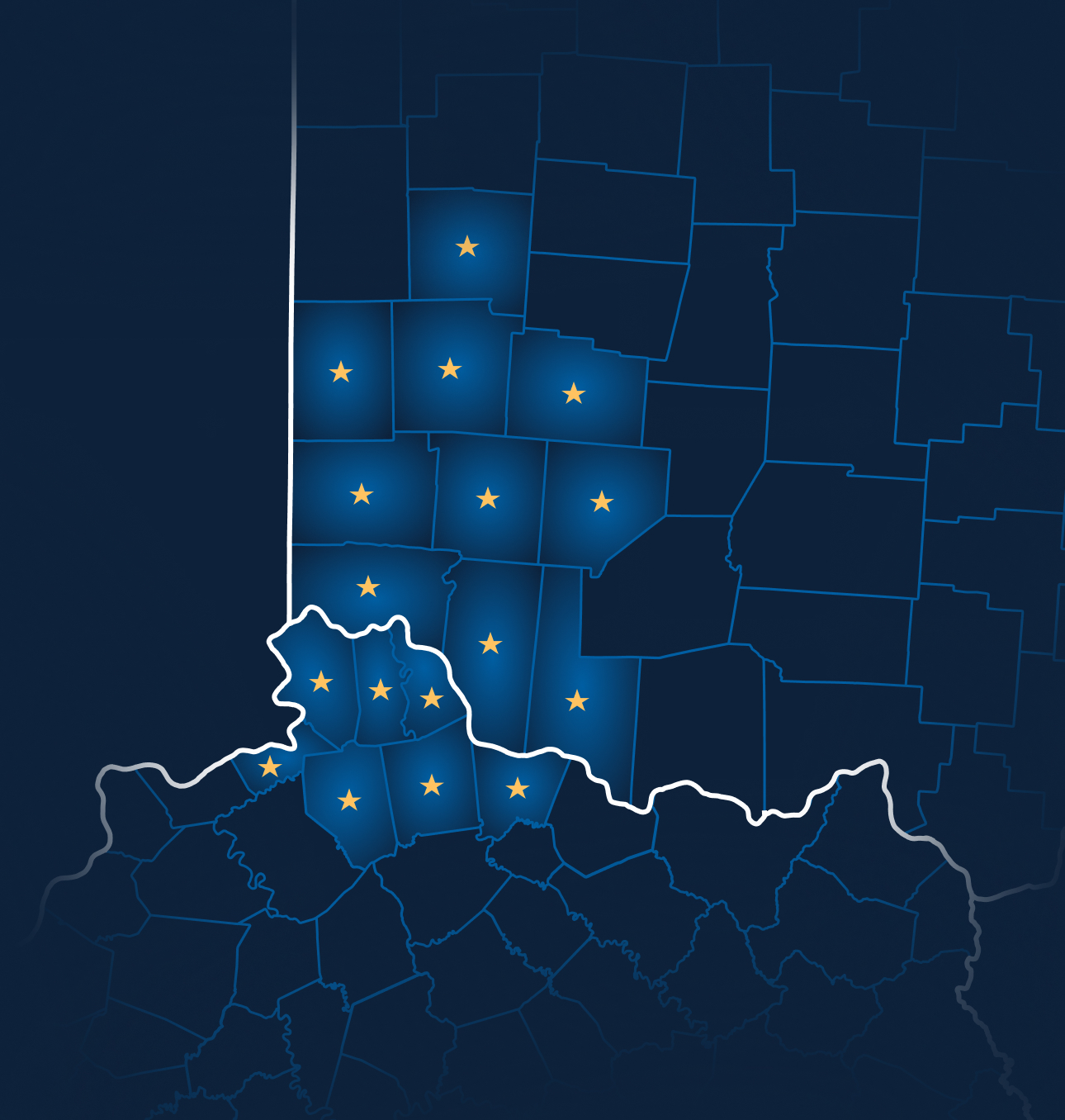graphic illustrating the map of the Ohio-Kentucky border